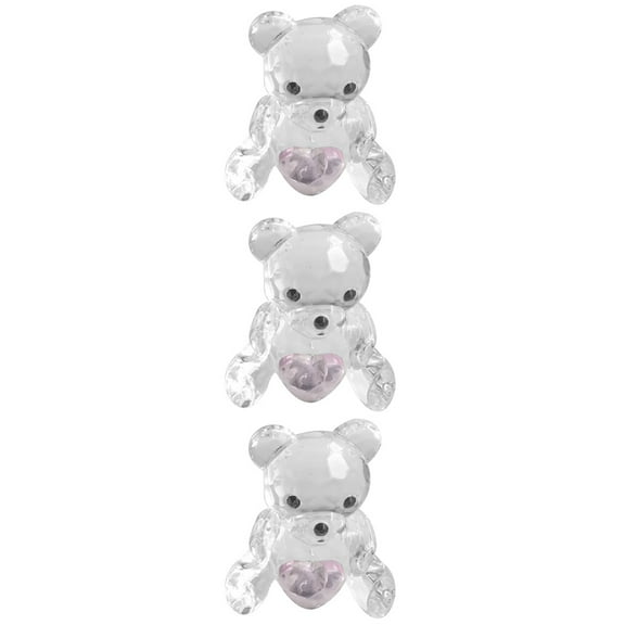 3 Pieces Crystal Bear Figurine Crystals Figures Twddy Baby