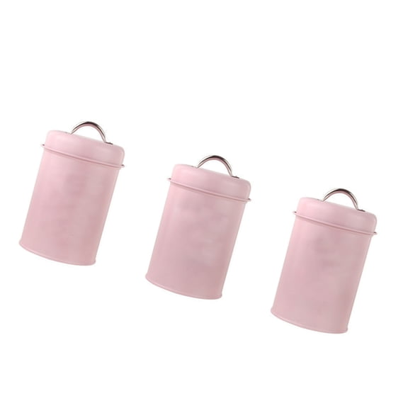3 Pieces Decorative Rustproof Canisters for Teas Coffee and Sugar Sealed Lid Storage Jars Kitchen Decoration