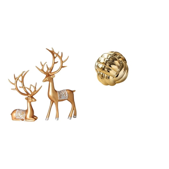 3 Pieces Deer Statue Tabletop Animal Ornament Home Decor Ceramic Figurine Vivid Artistic Design for Families and Friends