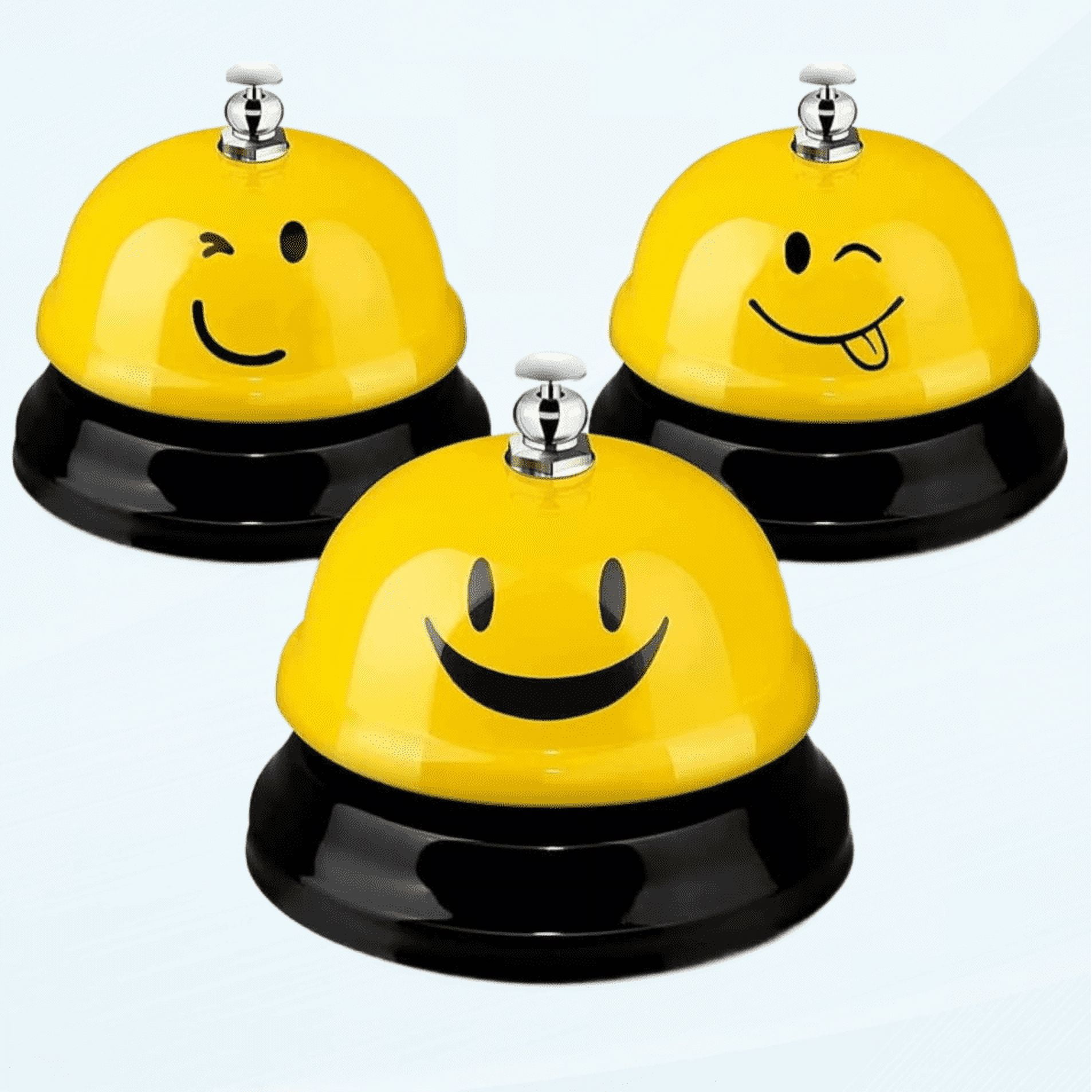 3 Pieces Desk Bell for Service, Smile Face Call Bell, Desk Bell 3 Inch ...