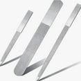 thumbnail image 1 of 3 Pieces Diamond Nail File Set Stainless Steel Double Side Nail File Metal Sapphire Buffer File Manicure Files Natural Nail Emery Boards for Salon Home and Travel Women Men (Silver), 1 of 4