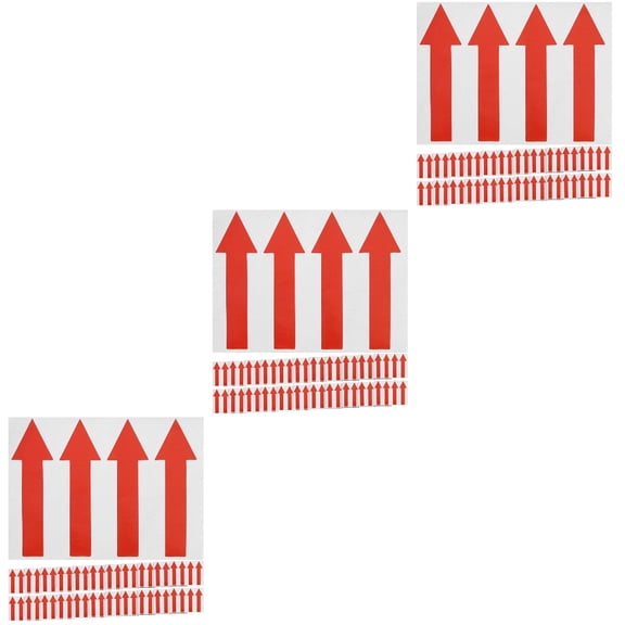 3 Pieces Direction Label Stickers Waterproof Arrow Sign Small Signed Signs Labels Red