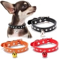 thumbnail image 1 of 3 Pieces Dog Collar for Small Dogs with Bell Rhinestone Chihuahua Collar Puppy Collars Cute Bling Diamond Pet Kitten Collar Adjustable Pet Cat Doggie Collar Pink Rose S, 1 of 6