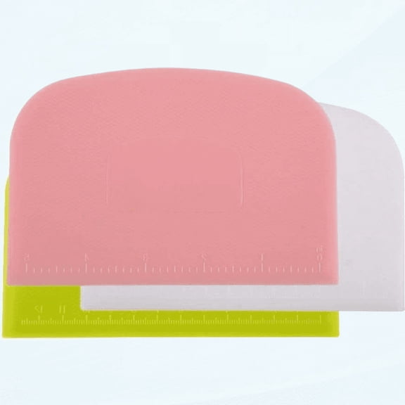 3 Pieces Dough Scraper ,Dough Cutter Bench Scraper,Silicone Flexible Nonstick Scraper,Bowl Scraper for Cooking, Baking and Mixing(green&white&pink)