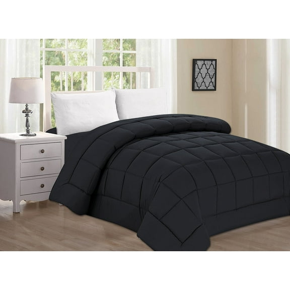 3 Pieces Down Alternative Double Filled Comforter Full/Queen , Black