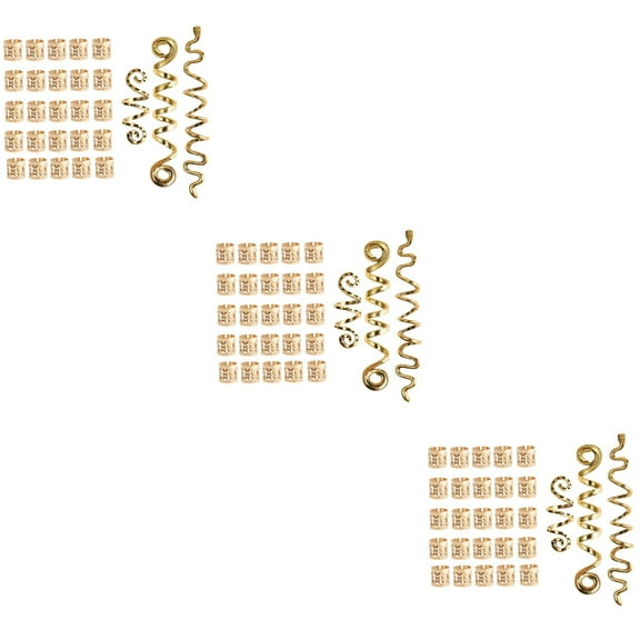 3 Pieces Dreadlocks for Hair Gold Accessories Wedding