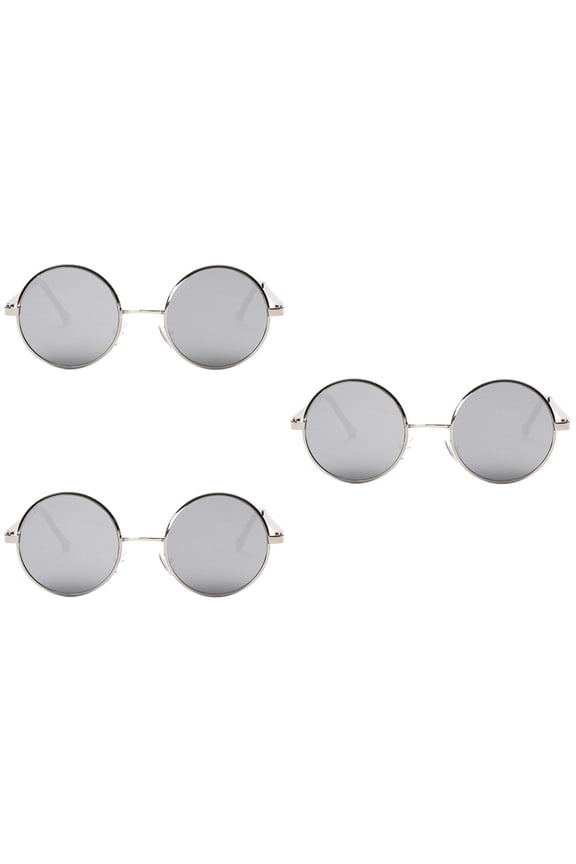 3 Pieces Drink Tower Water Silver Lens Sunglasses