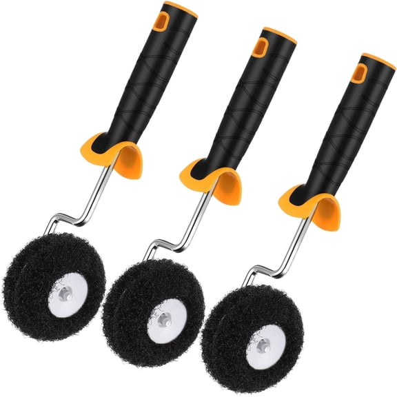 3 Pieces Drywall Corner Rollers Drywall Corner Compound Roller 3.5 Inch Putty Brush 12 Inch Handle for Mud Application Textured Coatings and Ceiling Wall Covering