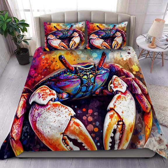 3 Pieces Duvet Cover Set-Abstract 3D Fiddler Crab- 3D Print Bedding 1 Duvet Cover 2 Pillowcases Natural Animals Comforter Set Soft Breathable for Boys Girls Children Duvet Set 6B54ANI7