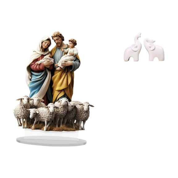 3 Pieces Elephant Figurine Table Sign Acrylic Material Suitable for Office Living Room Bedroom Decor