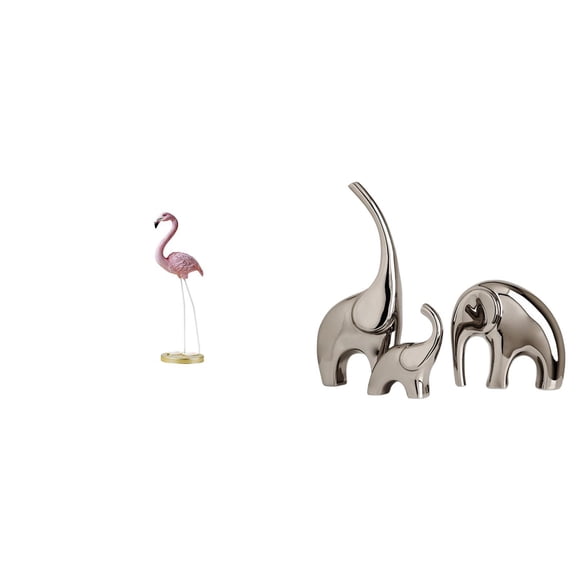3 Pieces Elephant Figurines Ceramic Statue Resin Animal Sculpture Realistic Embossed Patterns for Family Shelf