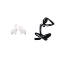 thumbnail image 1 of 3 Pieces Elephant Sculpture Abstract Figurine Resin Animal Tabletop Decor for Home Office Shelf Display, 1 of 8