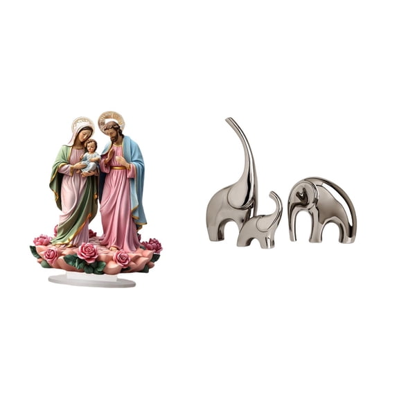 3 Pieces Elephant Statue Acrylic Table Sign Decorative Sculpture Modern Home Decor Family Room Ornament