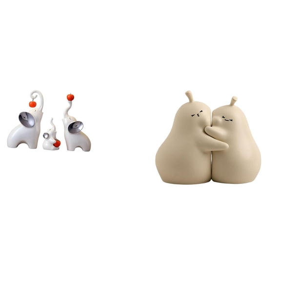 3 Pieces Elephant Statues Home Decor Ceramic Book Ends Holders Modern Design for Bookshelf Bedroom Shelf