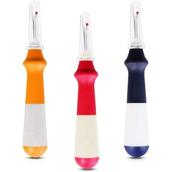 3 Pieces Ergonomic Grip Seam Ripper, Colorful Large Thread Remover for Sewing Crafting Removing Embroidery Hems and Seams
