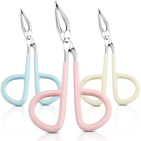 3 Pieces Eyebrow Scissor Handle Tweezers Stainless Steel Scissors Handle Tweezers Scissors Shaped Eyebrow Straight Tip Tweezers Clip Multipurpose Face Makeup Face Care Tools for Trimming and Shaping