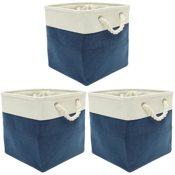 3 Pieces Fabric Storage Basket Storage Bins 11x11 Storage Basket Childrens Toys Clothes Storage Basket Baby Travel