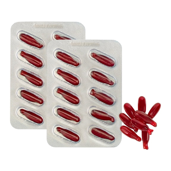 3 Pieces of Fake Blood Pills, Vampire Capsules Horror Funny Trick Props, Vomit Blood Capsules Suitable for Halloween Fancy Dress Joke Party Trick Favors