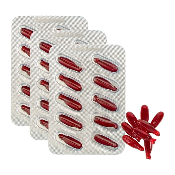 3 Pieces of Fake Blood Pills, Vampire Capsules Horror Funny Trick Props, Vomit Blood Capsules Suitable for Halloween Fancy Dress Joke Party Trick Favors