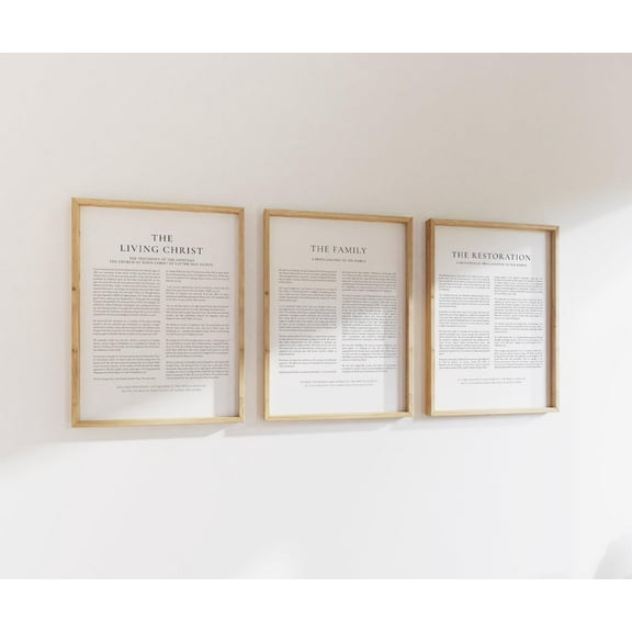 3 Pieces The Family A Proclamation To The World Canvas Painting Prints Art Poster The Living Christ | The Restoration Pictures for Living Room Decor with Wooden Inner Frame