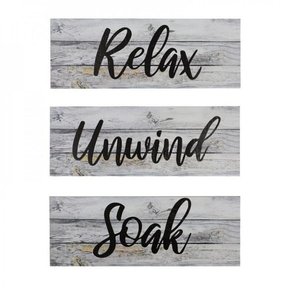 3 Pieces Farmhouse Bathroom Wall Decors Relax Soak Unwind Signs Rustic Bathroom Wooden Signs Funny Rustic Bathroom Wall Art Vint