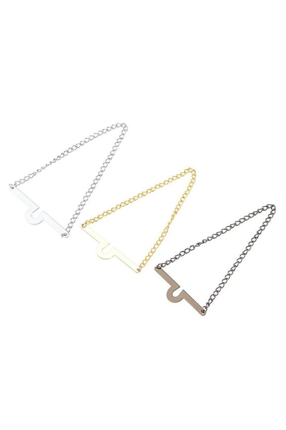 3 Pieces Fashion Single Loop Tie Tack Chains Necktie Links Men/Boy Jewelry