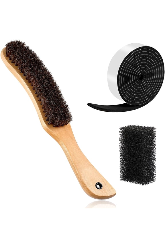 3 Pieces Felt Hat Brush Kit Cowboy Cleaner Brush with Hat Size Reducer and Cleaning Sponge for Cleaning Felt Western Cowboy Cowgirl Cap Resizing(Natural)