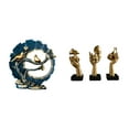 thumbnail image 1 of 3 Pieces Figurine Craft Knick Knack Resin Material Abstract Design Tabletop Decorations for Living Room Office, 1 of 8