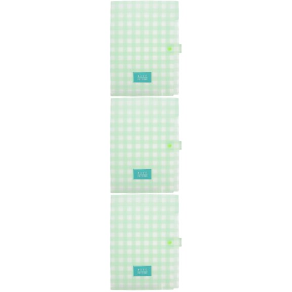 3 Pieces File Holder Organizer Lid Folder Documents Bag Student Green