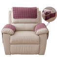 thumbnail image 1 of 3 Pieces Flannel Plush Sofa Armrest Cover Headrest Cover for Recliners Soft Fuzzy Non Slip 2 Arm Rest Covers and 1 Headrest Protector for Recliner Leather Sofa Couch(Beige,1 Seat), 1 of 7
