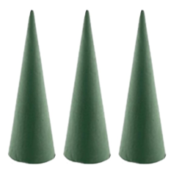 3 Pieces Floral Tree Cone Christmas Craft Base Plastic Material for Table Centerpiece Holiday DIY Projects
