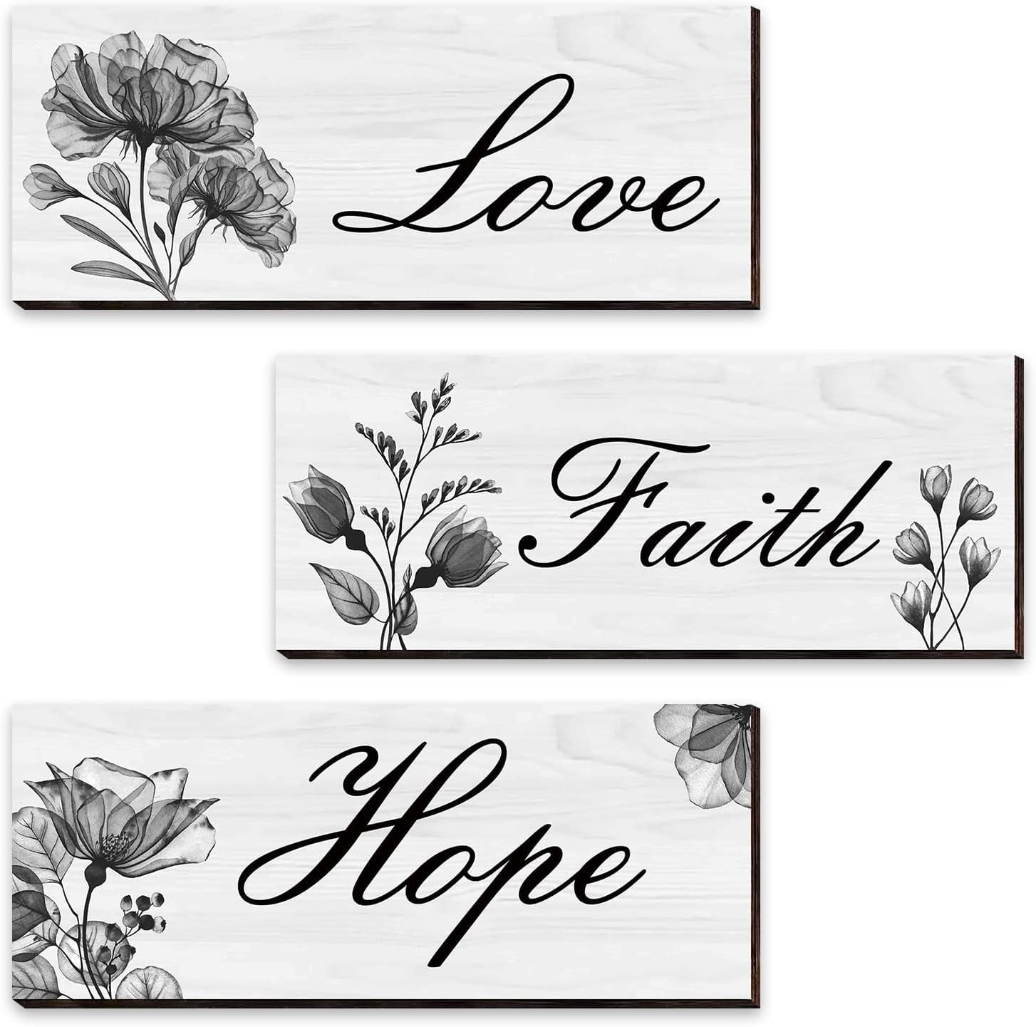 3 Pieces Flower Wall Decor Inspirational Wall Art Living Room Decor