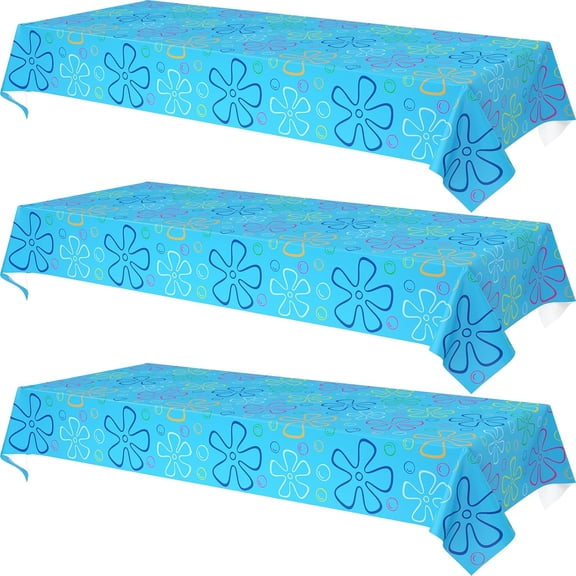 3 Pieces Flowers and Bubbles Tablecloths Sea Birthday Party Decorations Supplies Size 10854 Inch Rectangular