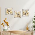 thumbnail image 1 of 3 Pieces Framed Canvas Wall Art Vintage Sunflower Bee Animal Insect Honey Bee Kind Bee Happy Bee You Prints Pictures Poster Inspirational Quote Artwork Home Decor Decoration 12x12inchx3pcs, 1 of 5