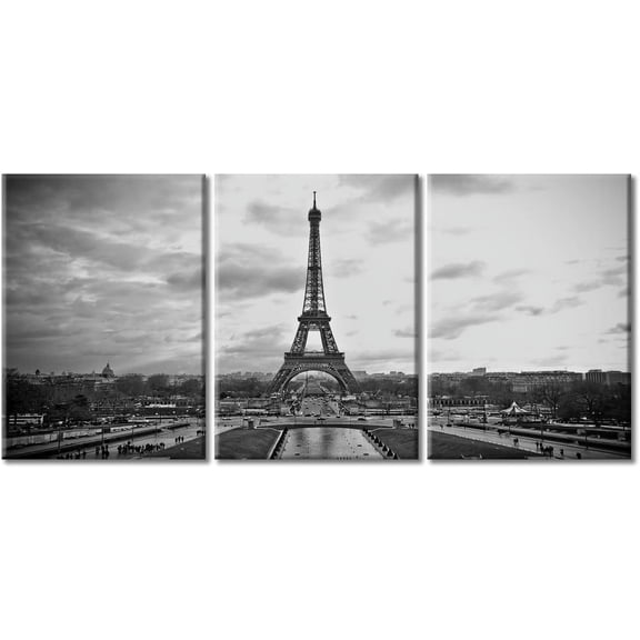 3 Pieces Framed Wall Art Railway Train Track Canvas Painting Black and White Posters and Prints Nature Scenery Wall Pictures Modern Artwork for Walls Waterproof Canvas Art, 48" Wx24 H