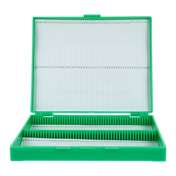 3 Pieces Fridge Slice Box Microscope Slide Storage Rack Travel 20X16.2CM Green