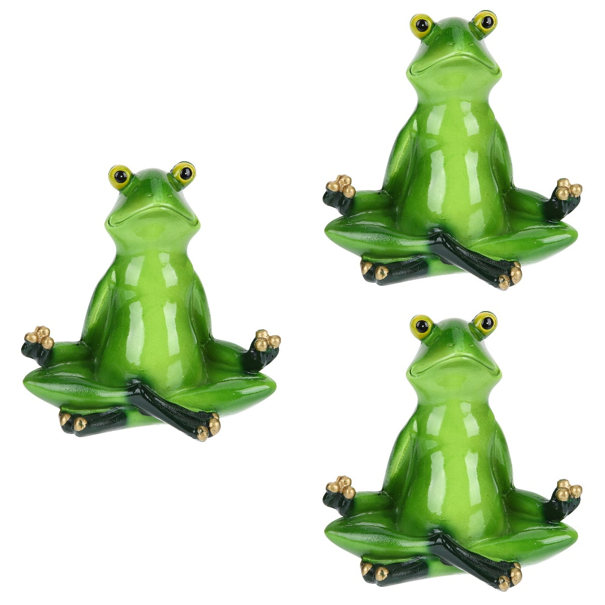 LITINKIMI Funny Animal Yoga Sculpture Green Resin Figurine for Home Office 3Pcs