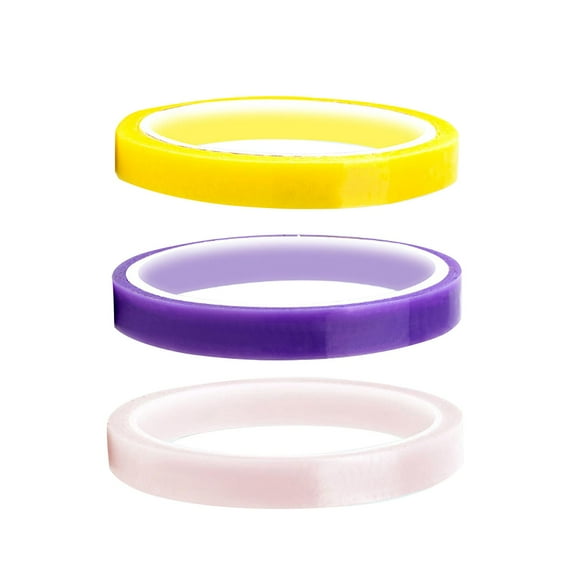 3 Pieces Funny Sticky Ball Tapes DIY Crafts, Decorative Creative 1.2cm Width Educational Toys for Party Adult Kids Gift Playing Relaxing Yellow Violet Pink