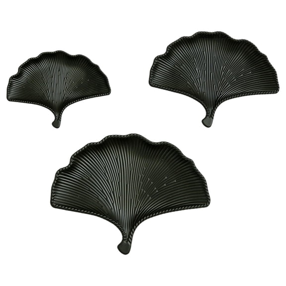 3 Pieces Ginkgo Leaf Tray Tableware Iron Art Plate Elegant Rustic Snack Platter for Autumn Thanksgiving Gathering