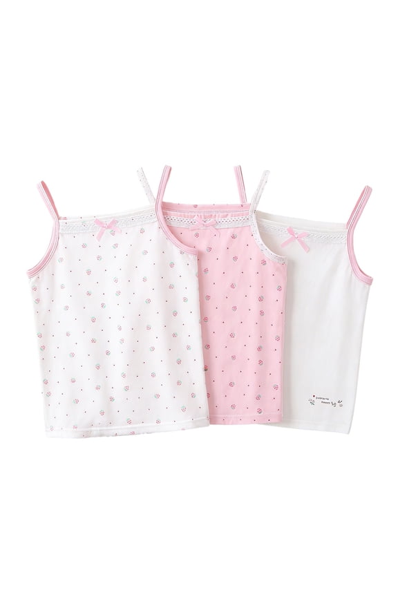 3 Pieces Girls Tank Top Set Sleeveless Spaghetti Strap Crop Top for Dancewear Outfits