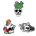 thumbnail image 1 of 3 Pieces Halloween Skull Braised Needle Mushroom Brooch Cactus Pin, 1 of 9