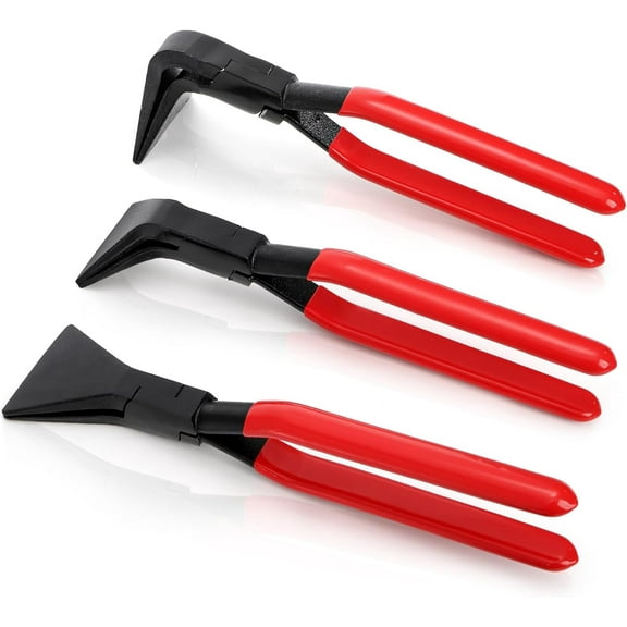 3 Pieces Hand Seamer Sheet Metal Tools, Metal Bending Pliers Set with Straight, 45, 90 Jaws, Suitable for Roofers, Plumbers, Bending, Flattening