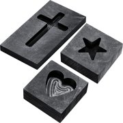 3 Pieces Heart Star Cross Graphite Casting Ingot Mold Metal Refining Scrap Melting Casting Mould for Smelting Gold Silver Metal Aluminum Copper Brass Zinc