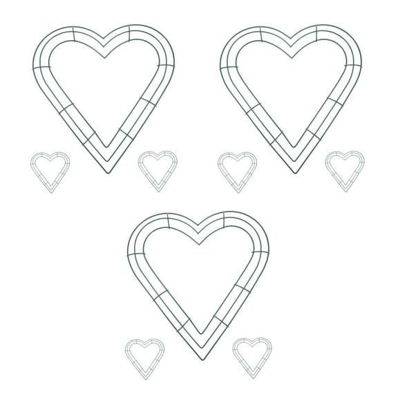 3 Pieces Heart Wreath Forms Valentines Floral Wire Making Rings