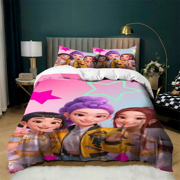 3 Pieces Hunters Group KPop Bedding Set Twin Soft Breathable Duvet Cover Set Light-Weight Quilt Cover with Pillowsham