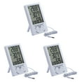 thumbnail image 1 of 3 Pieces Hygrometer Digital LCD Thermometer Humidity Monitor Weather Station Moisture Plant White, 1 of 8
