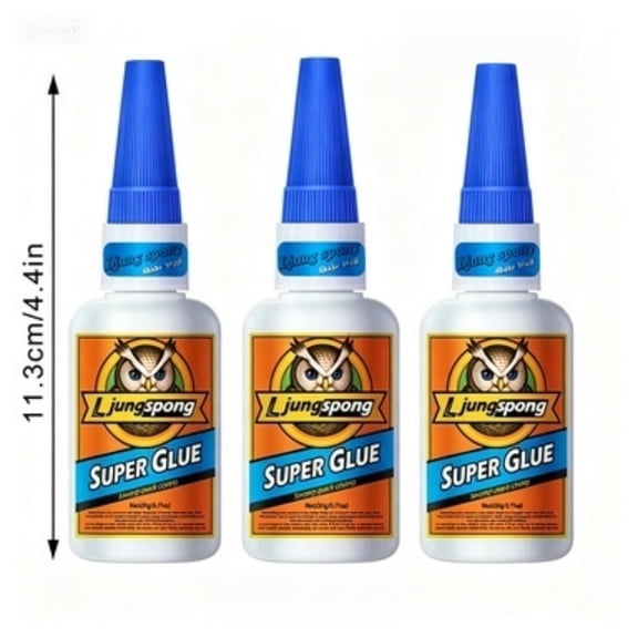 3 Pieces Instant Bonding Professional Clear Super Glue, Fast Drying Cyanoacrylate Strong Adhesive for Multi-Surface Crafts and Emergency Home Fixing