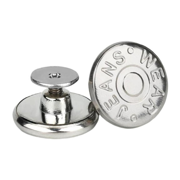 3 Pieces Jeans Buttons Metal Snap Buttons for Replacement Waist Extender, Instant Button, Adjustable Waist Buckle , English
