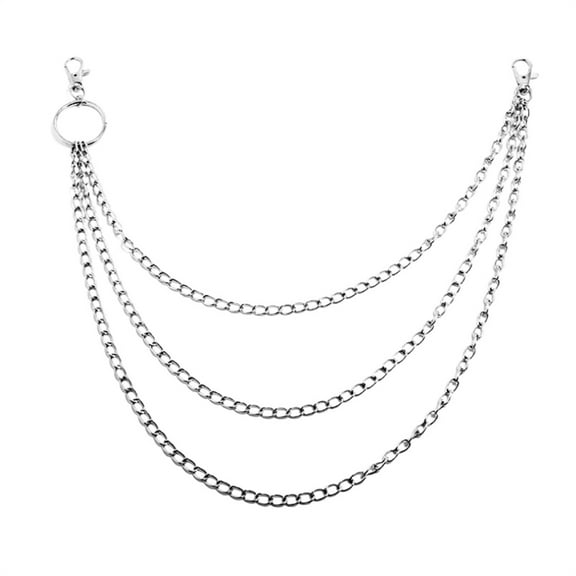 3 Pieces Jeans Chains, Hip Hop Pants Chain, Pocket Belt Boots Chains Shoe Chain Silver Shoe Chain Accessories for Men Women