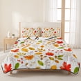 thumbnail image 1 of 3 Pieces King Quilt Set,Fall Maple Leaf Seamless Soft Bedding Sets with 1 Quilt & 2 Pillow Shams,Rustic Thanksgiving Autumn Leaves Summer Bedspread Lightweight Coverlet Comforter for All Season, 1 of 9